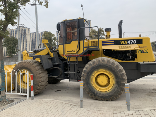 Giappone Origine 21 tonnellate Komatsu WA470 caricatori a ruote usati carico nominale 7 tonnellate pronti al lavoro
