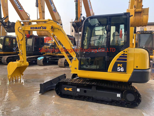 Buone condizioni Usato Komatsu PC56 Escavatore a trascinatore Tutte le funzioni normali 7 giorni consegna